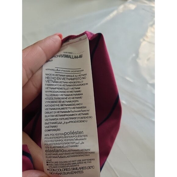 Under Armour Women's Small UA Tech Loose Fit 1/2 Zip Striped Pink Blue - Picture 4 of 6